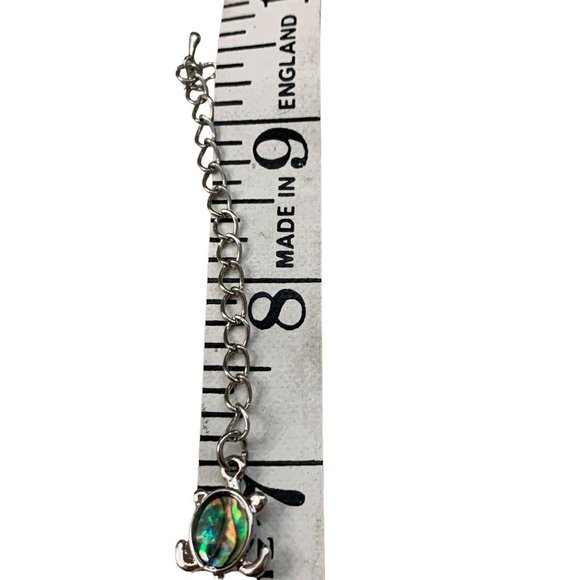 Turtle Bracelet Chain Link Adj C-Clasp Sea Turtle ABALONE Shell Swirl Jewelry - Picture 3 of 6